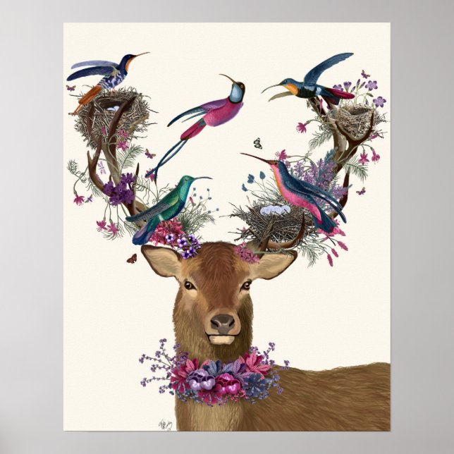 Deer Birdkeeper, Tropical Bird Nests Poster (Front)