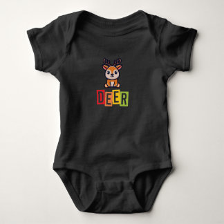 Deer blk baby bodysuit