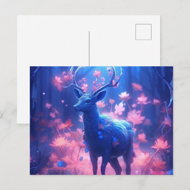 Deer Blue Light Postcard (Front/Back)