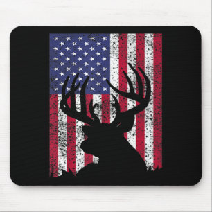 Deer Bow Hunting Tee Whitetail Hunter American Fla Mouse Mat
