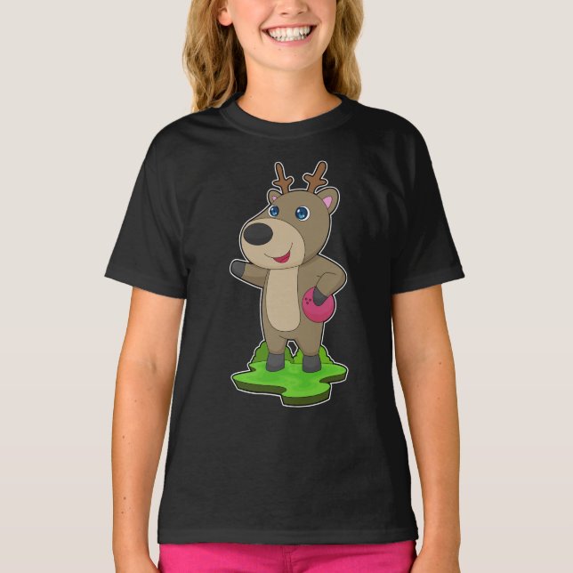 Deer Bowling Bowling ball T-Shirt (Front)
