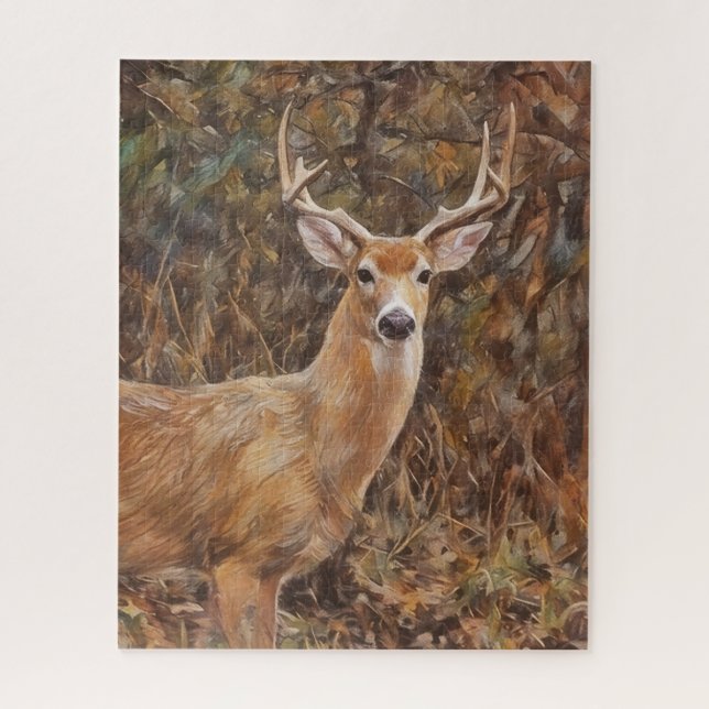 Deer Buck Antlers Nature Art Big Puzzle (Vertical)