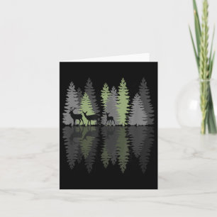Deer Buck Doe Fawn Pine Trees Wilderness Love Camp Card