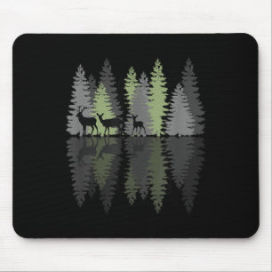 Deer Buck Doe Fawn Pine Trees Wilderness Love Camp Mouse Mat