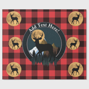 Deer Buck Full Moon Wrapping Paper
