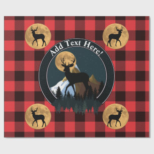 Deer Buck Full Moon Wrapping Paper