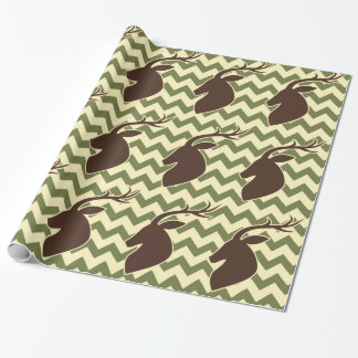 Deer Buck Head with Chevron Wrapping Paper