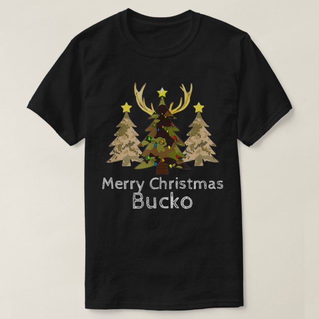 Deer Buck Hunting Christmas Camo Antler Hunter Men T-Shirt (Design Front)