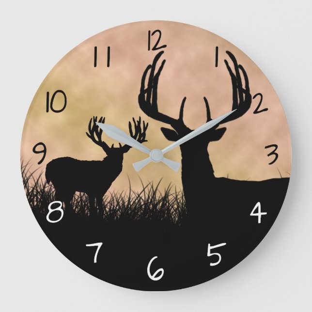 Deer Buck Hunting Large Clock (Front)