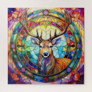 Deer Buck in Stained Glass Jigsaw Puzzle