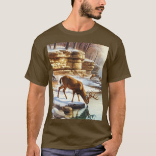 Deer Buck in Winter Wildlife T-Shirt