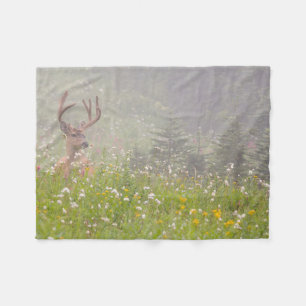 Deer Buck   Mount Rainier National Park Fleece Blanket