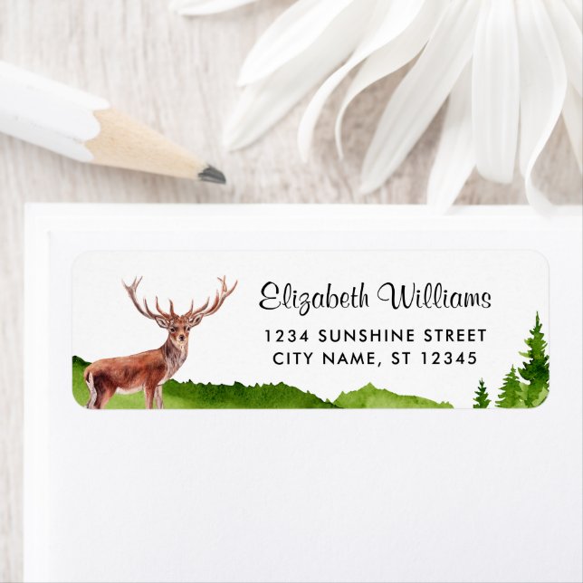 Deer Buck Return Address Label (Insitu)