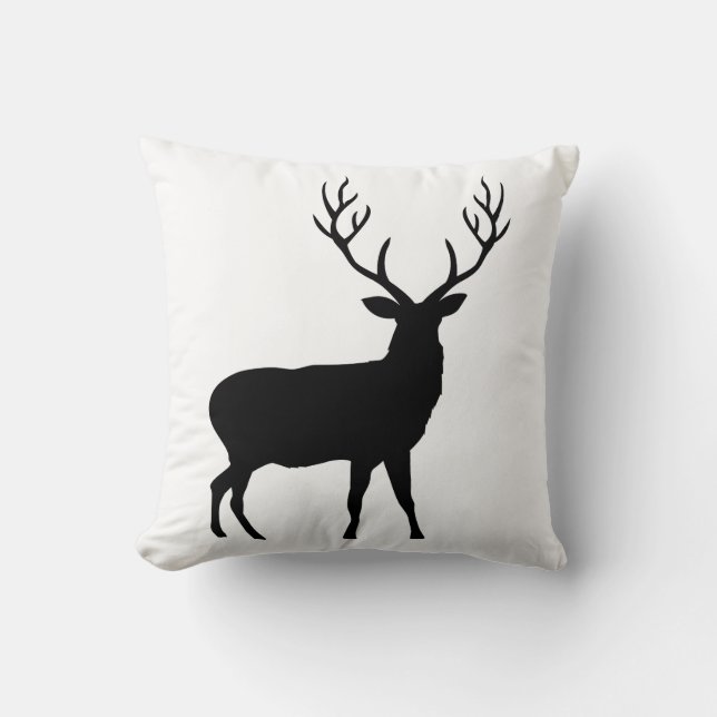 Deer Buck Rustic Country Farmhouse Minimal Cushion (Front)
