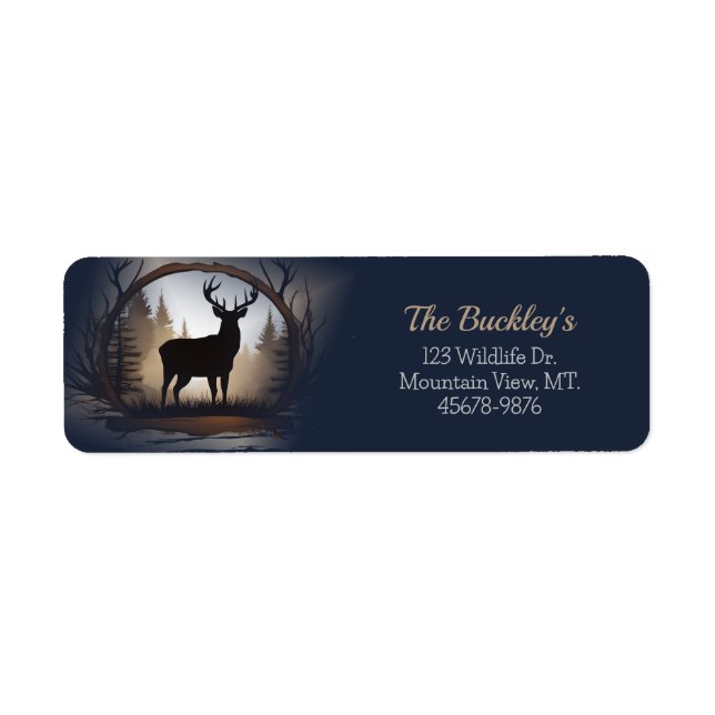 Deer Buck Silhouette Return Address Labels  (Front)