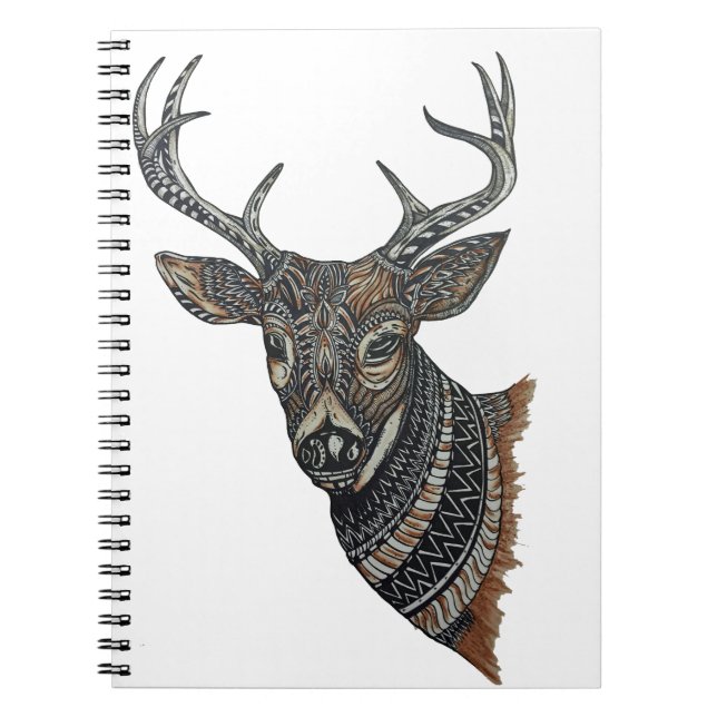 Deer Buck with Intricate Design Notebook (Front)