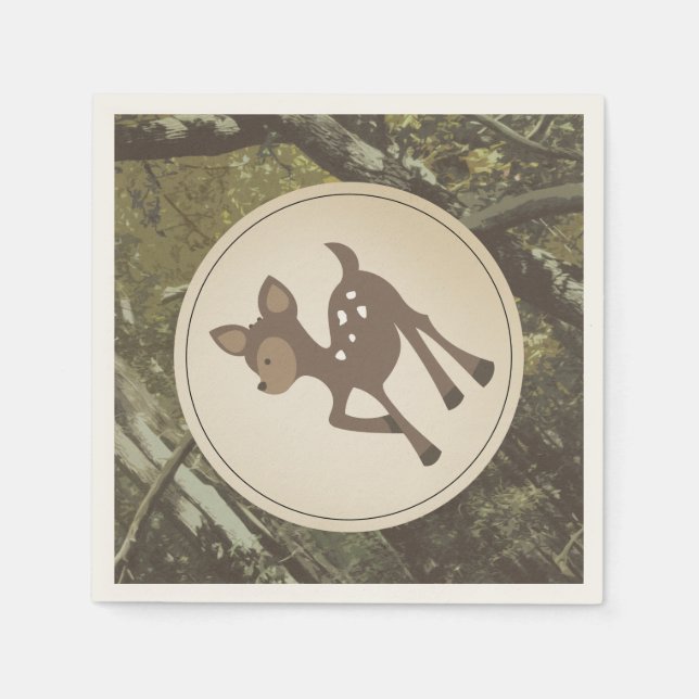 Deer Camo Baby Shower Napkins (Front)