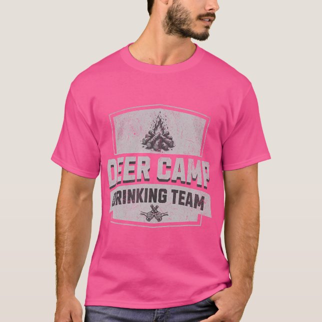 Deer Camp Drinking Team - Funny Hunting T-Shirt (Front)