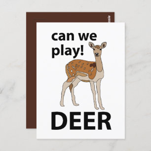 Deer Can We Play Cute Deer Postcard