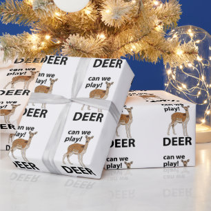 Deer Can We Play Cute Deer Wrapping Paper
