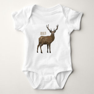 Deer cartoon illustration baby bodysuit