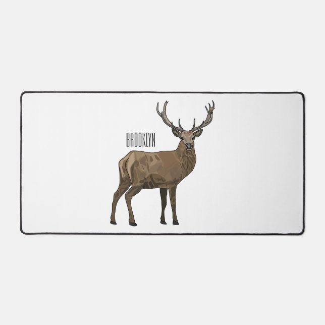 Deer cartoon illustration desk mat (Front)