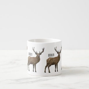 Deer cartoon illustration espresso cup