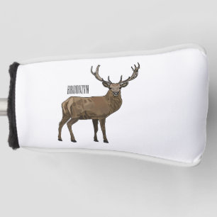 Deer cartoon illustration golf head cover