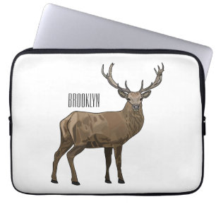 Deer cartoon illustration laptop sleeve