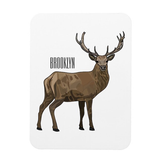 Deer cartoon illustration magnet (Vertical)