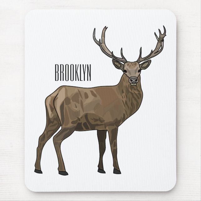 Deer cartoon illustration mouse mat (Front)