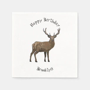 Deer cartoon illustration napkin