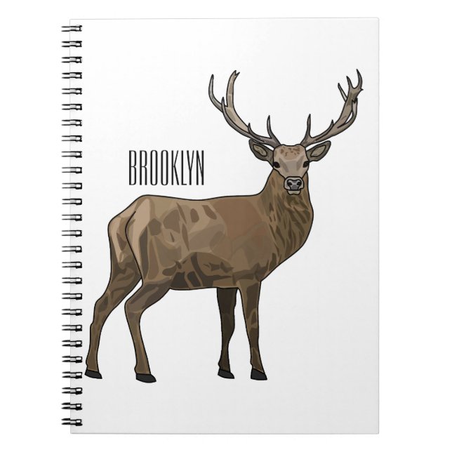 Deer cartoon illustration notebook (Front)