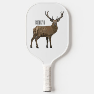 Deer cartoon illustration pickleball paddle