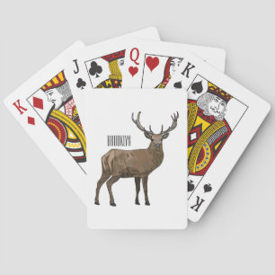 Deer cartoon illustration playing cards