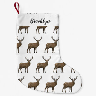Deer cartoon illustration small christmas stocking