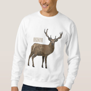 Deer cartoon illustration sweatshirt