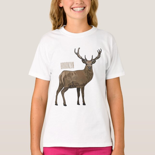 Deer cartoon illustration T-Shirt (Front)