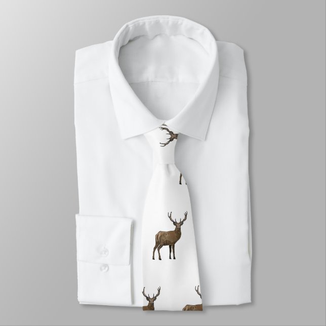 Deer cartoon illustration tie (Tied)