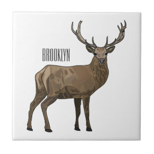 Deer cartoon illustration tile