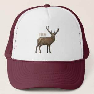 Deer cartoon illustration trucker hat