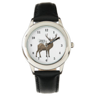 Deer cartoon illustration watch