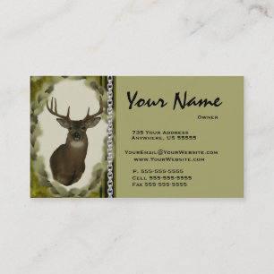 Deer  Chain Taxidermy Business Cards ~ Brown