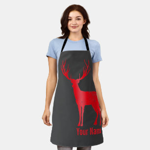 Deer Chalet Antlers Retro Stag Antlers Vintage Apron