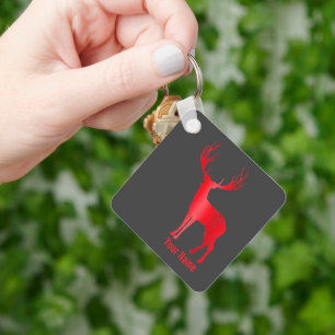 Deer Chalet Antlers Retro Stag Antlers Vintage Key Ring