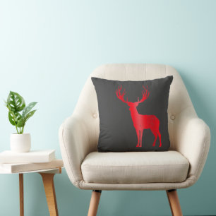 Deer Chalet Antlers Retro Stag Antlers Vintage Lug Cushion