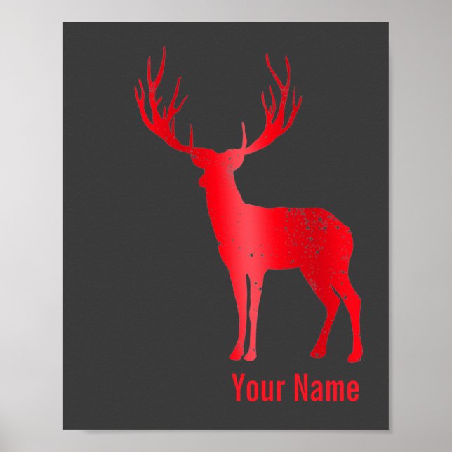 Deer Chalet Antlers Retro Stag Antlers Vintage Poster (Front)