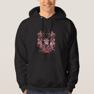Deer Cherryblossoms Japanese Cherry Tree Stag Antl Hoodie