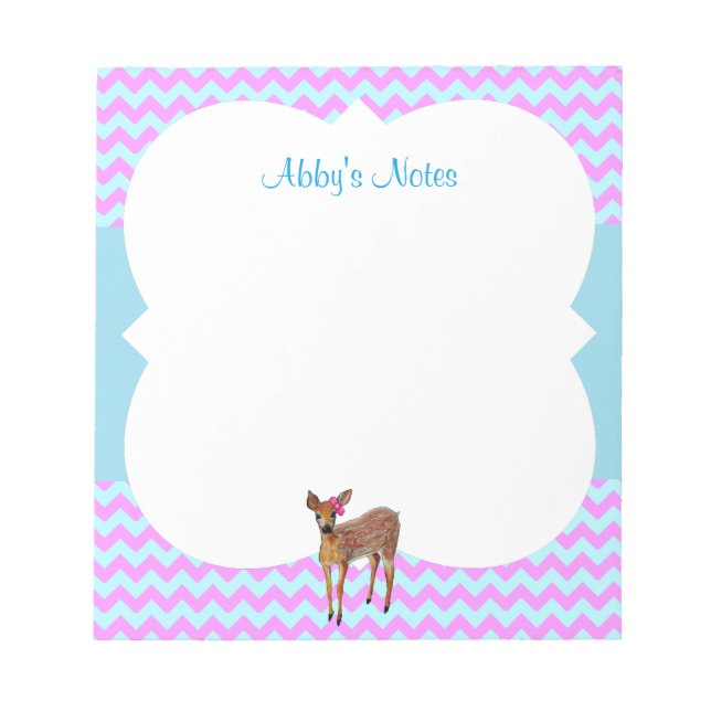 Deer Chevron Cotton Candy Personalised Notepad (Front)