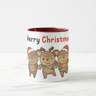Deer Christmas Animals Cute Deer Merry Christmas Mug